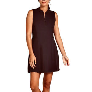 Sleeveless Black Mini Dress with Zip Neck